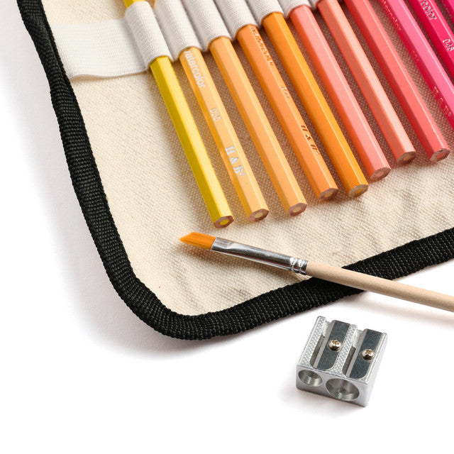 Watercolor Pencils – 36 Colors in Canvas Roll-Up | Water-Soluble, Eco-Friendly | Sharpener & Brush Included