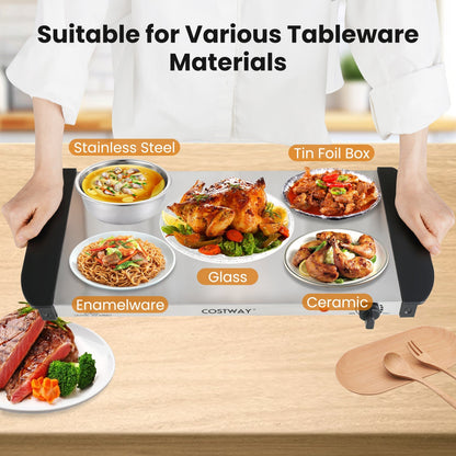 Electric Buffet Server & Food Warmer with 3 Removable Trays – ETL Certified, Stainless Steel
