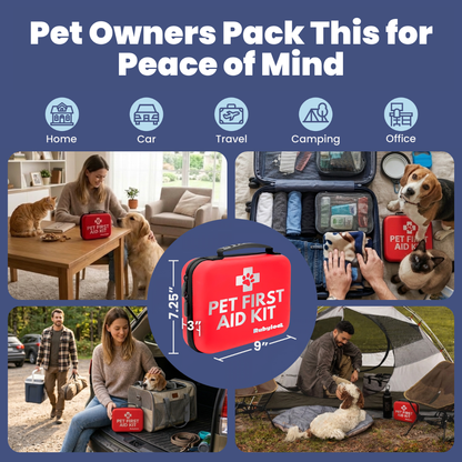 Rubyloo Pet First Aid Kit for Dogs & Cats | Vet-Approved | Essential or Travel Size