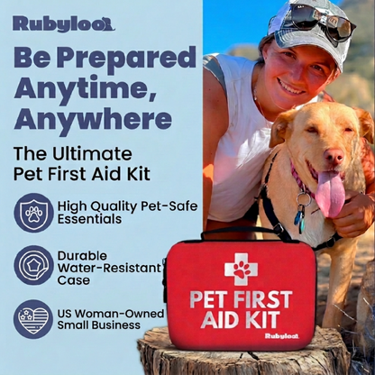 Rubyloo Pet First Aid Kit for Dogs & Cats | Vet-Approved | Essential or Travel Size