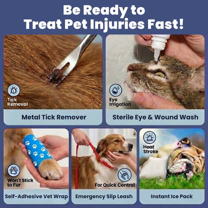 Rubyloo Pet First Aid Kit for Dogs & Cats | Vet-Approved | Essential or Travel Size