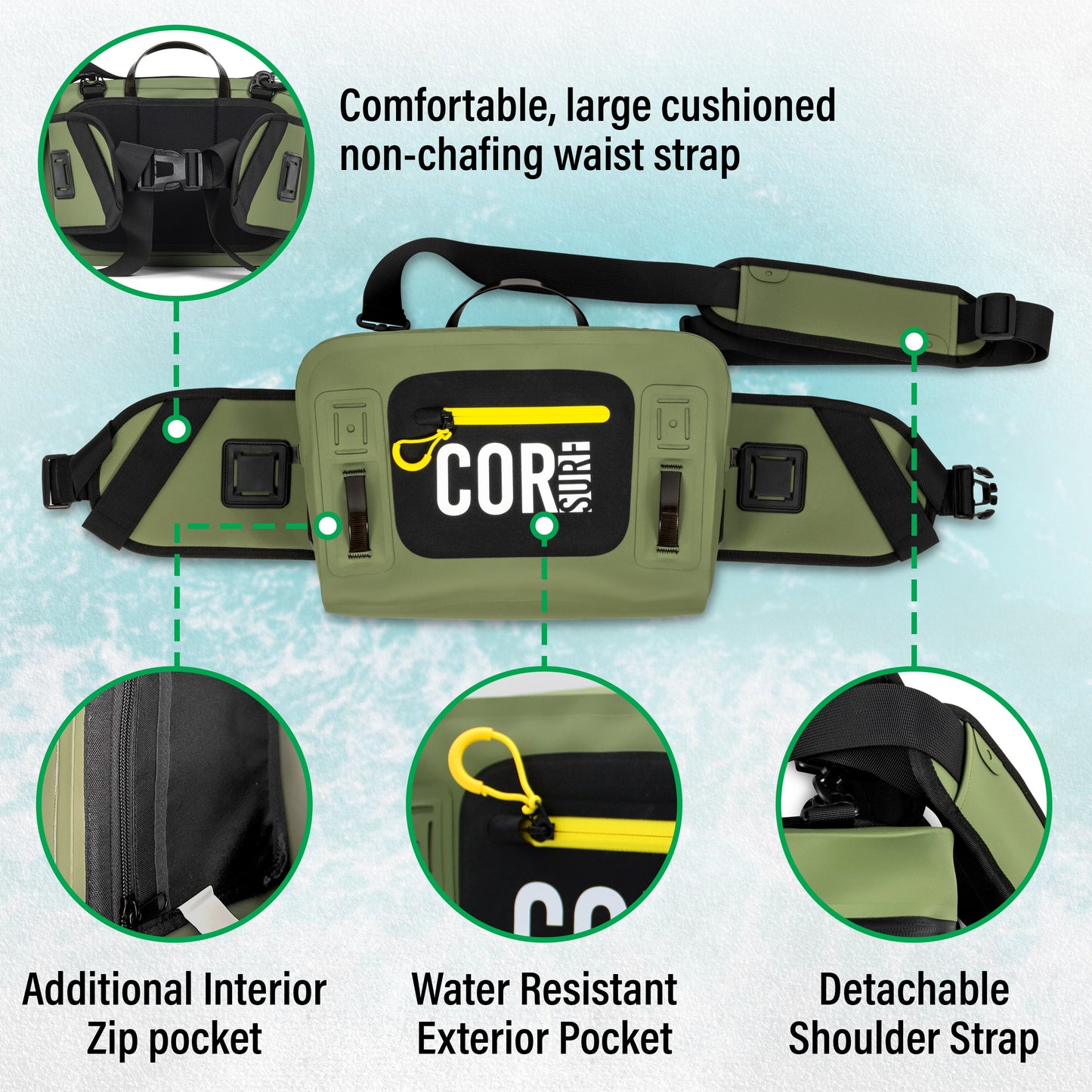 Molokai 8L Waterproof Lumbar Pack | Free IPX8 Phone Case | COR Surf - Niksstuff