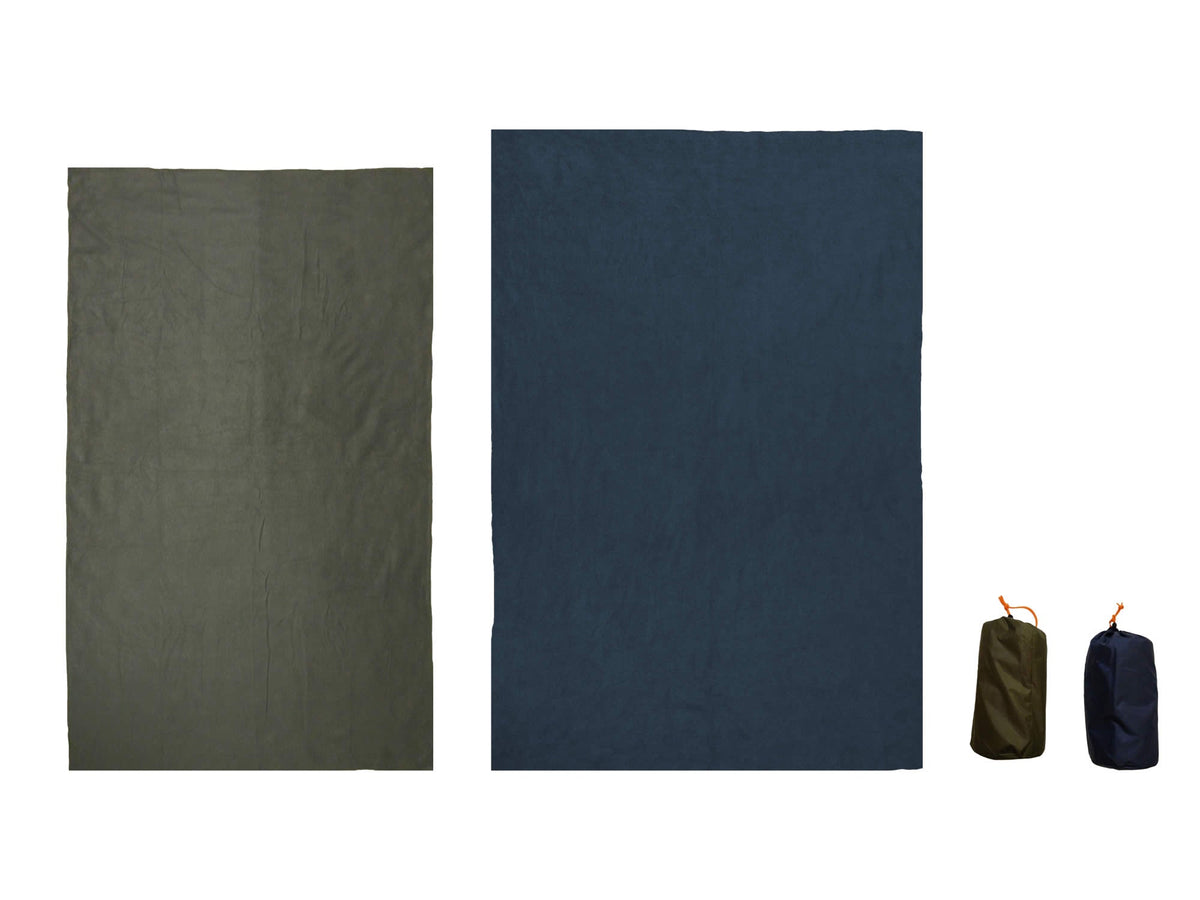 River Country Gear Fleece Camping Blanket – Soft, Lightweight, Machine Washable | Green & Blue