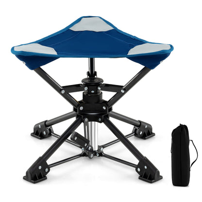 Folding Camping Stool with 360° Swivel & Anti-Sink Feet | Fishing Chair
