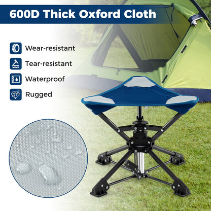 Folding Camping Stool with 360° Swivel & Anti-Sink Feet | Fishing Chair