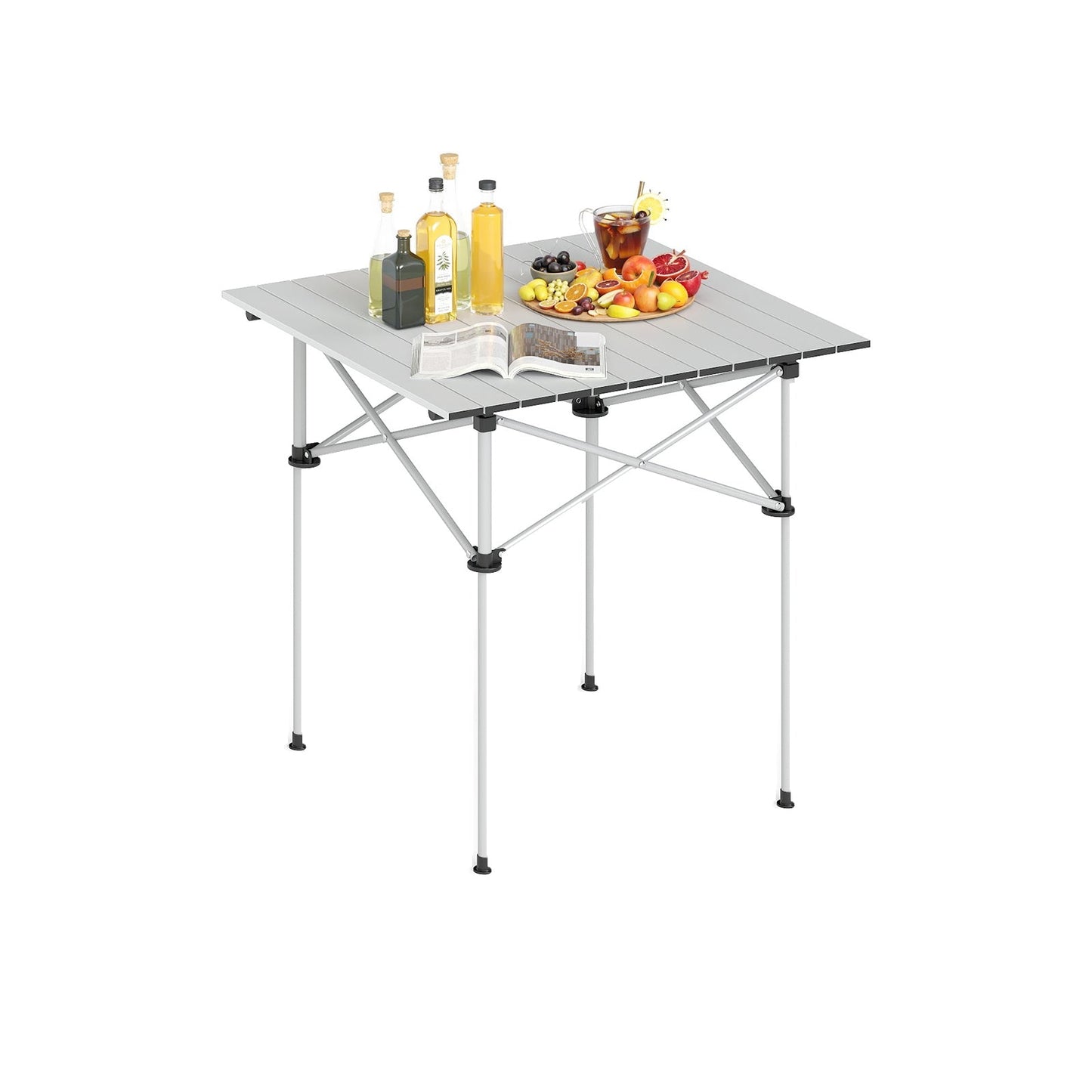 Folding Roll-up Camping Table with Metal Legs