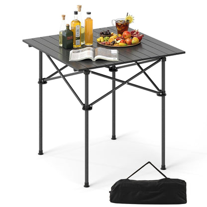 Folding Roll-up Camping Table with Metal Legs
