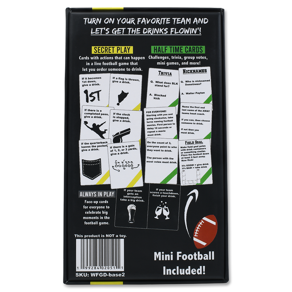 Watch Football, Get Drunk | The Live Football Drinking Game | 130 Cards | Falling Whale Games - Niksstuff