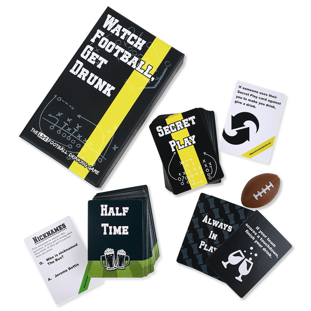 Watch Football, Get Drunk | The Live Football Drinking Game | 130 Cards | Falling Whale Games - Niksstuff