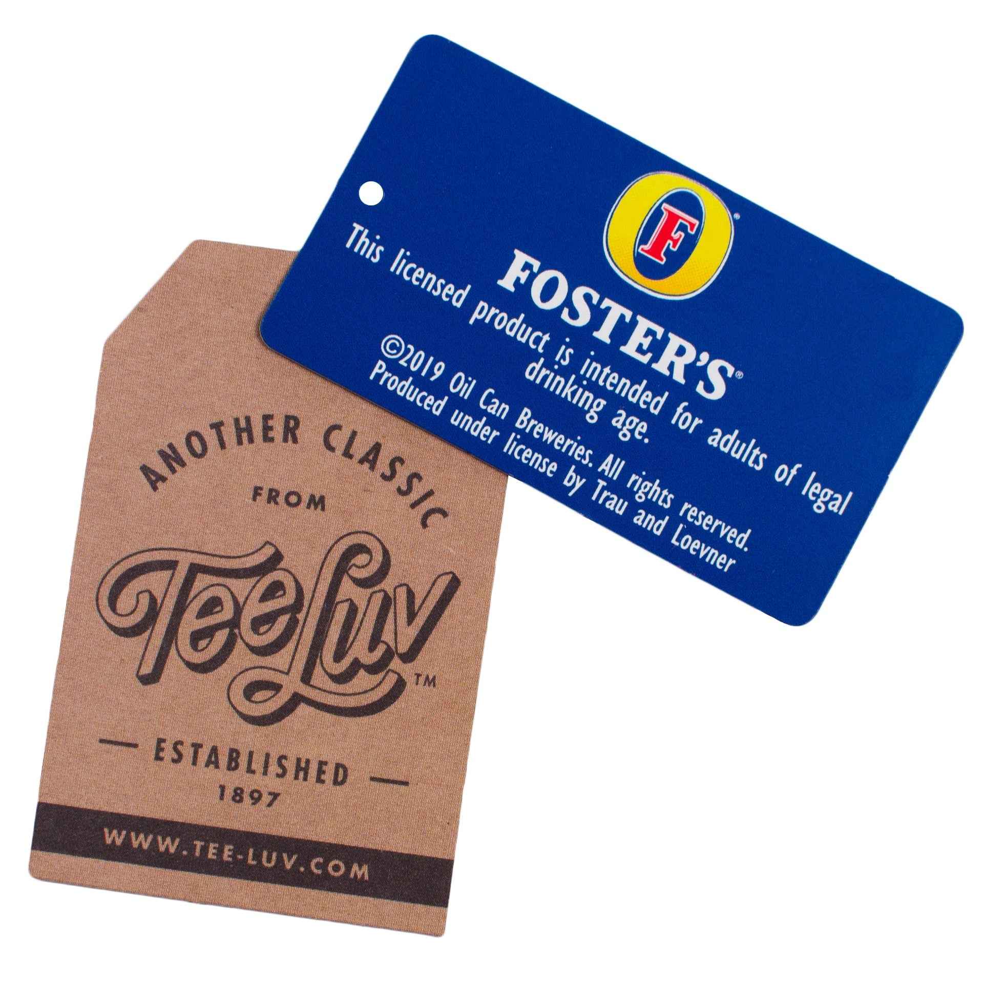 Foster's Lager T-Shirt | Distressed Logo | "Australian for Beer" | Royal Heather | Poly-Cotton
