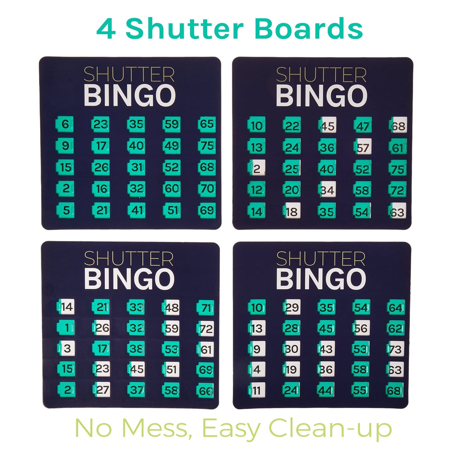 Shutter Bingo Game | 4 Reusable Shutter Cards | 6-Inch Cage | No Chips or Ink | Chucklebox - Niksstuff