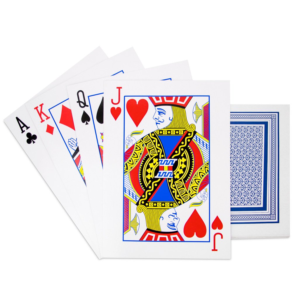 Super Jumbo Playing Cards | 8.25" x 11.75" | 8x Standard Size | Full 52-Card Deck | Chucklebox - Niksstuff