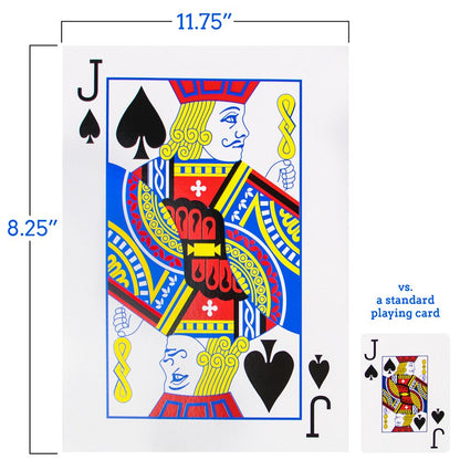 Super Jumbo Playing Cards | 8.25" x 11.75" | 8x Standard Size | Full 52-Card Deck | Chucklebox - Niksstuff