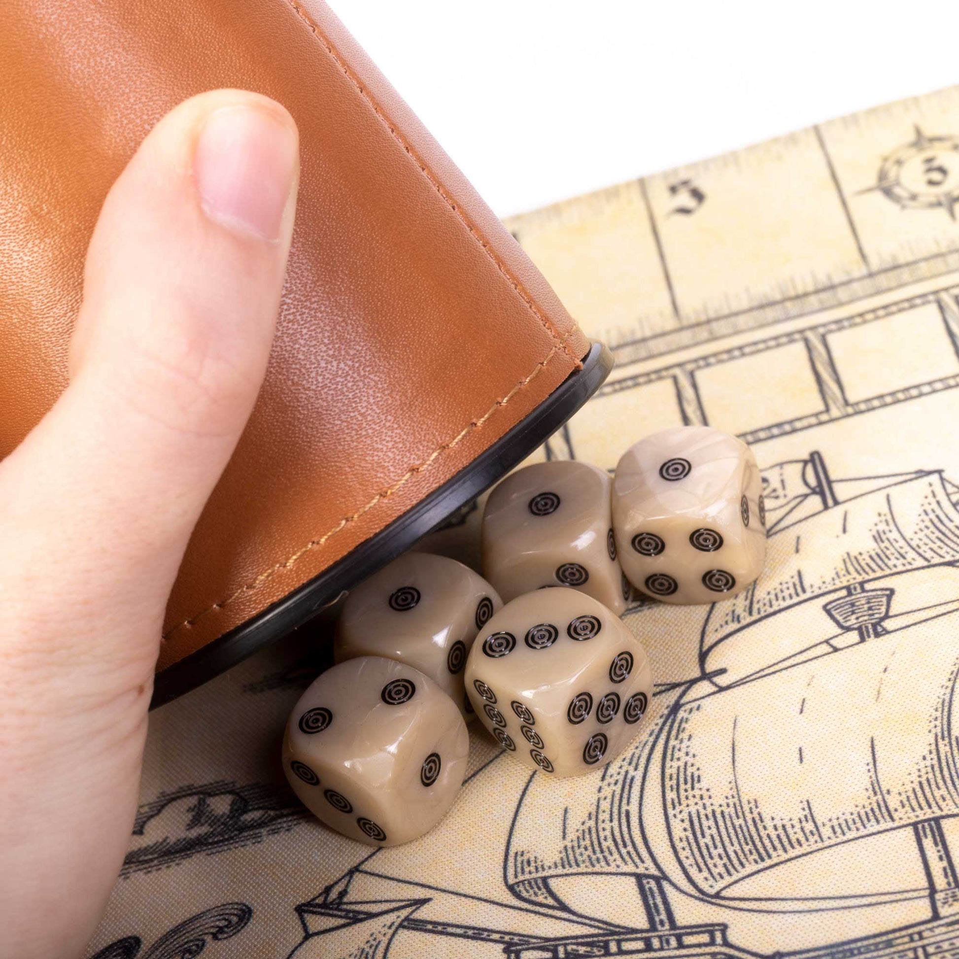Liar's Dice | Pirate-Themed Bluffing Game | 30 Bullseye Dice | Up to 6 Players | Chucklebox - Niksstuff