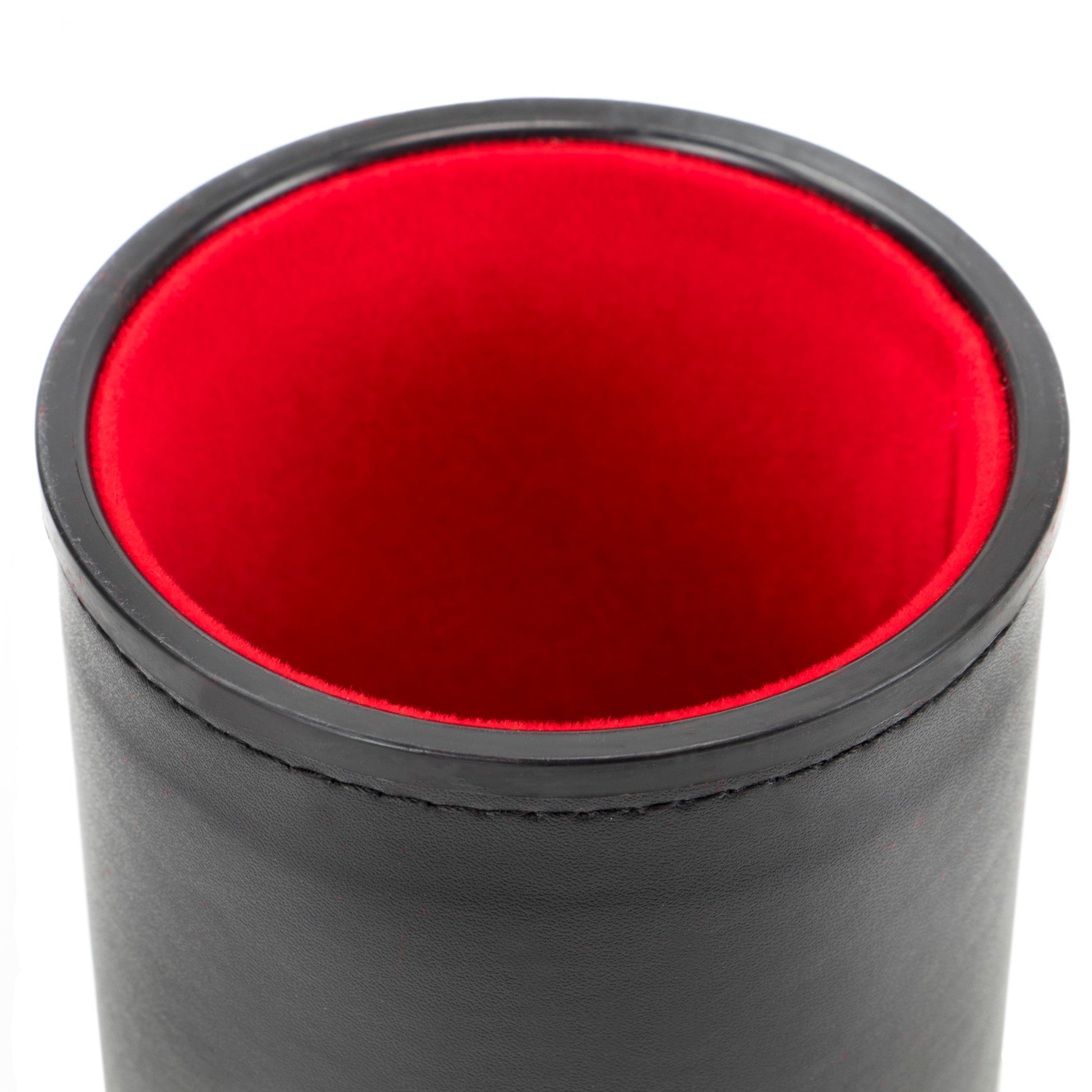 Premium Dice Cups | Black Leatherette & Red Velvet Interior | 25 Dice Included | Set of 5 | Chucklebox - Niksstuff