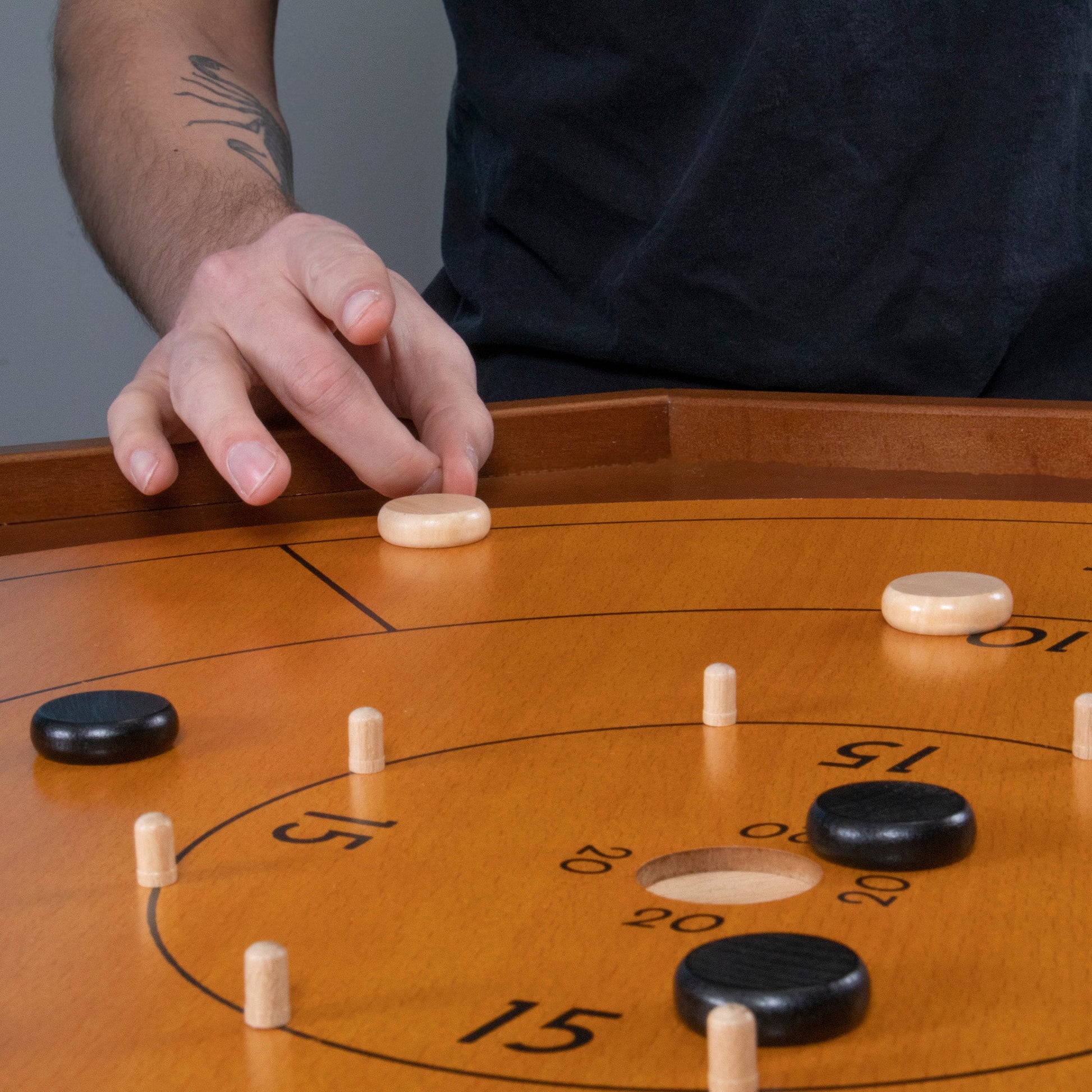 Tournament Crokinole Board | 30-Inch | Classic Canadian Strategy Game | Chucklebox - Niksstuff