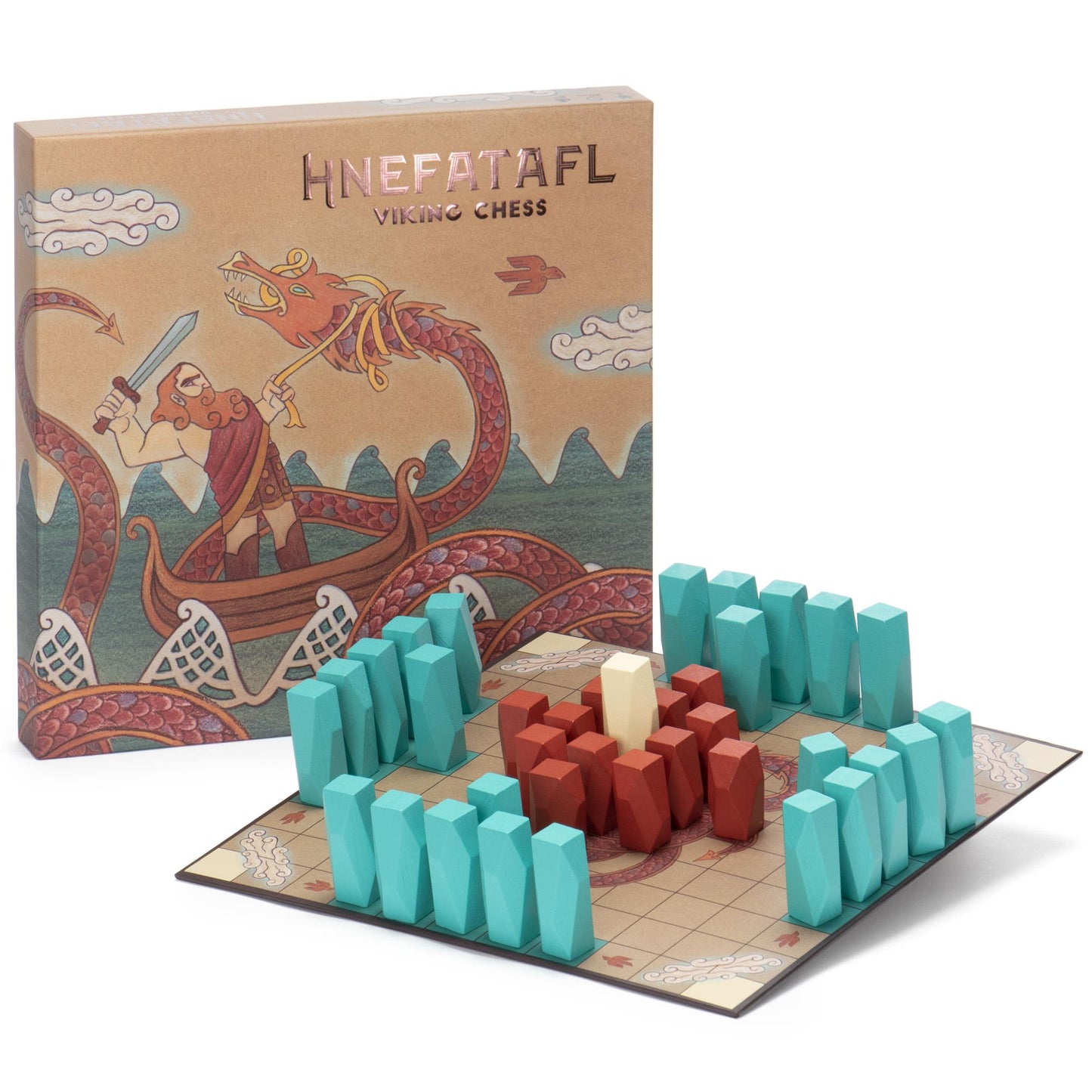 Hnefatafl: Viking Chess | Ancient Norse Strategy Game | 37 Pieces | 10.5" Board | Chucklebox - Niksstuff