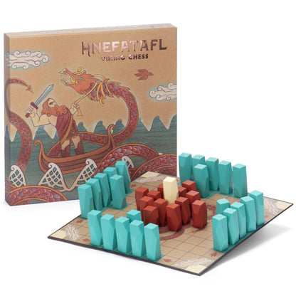 Hnefatafl: Viking Chess | Ancient Norse Strategy Game | 37 Pieces | 10.5" Board | Chucklebox - Niksstuff