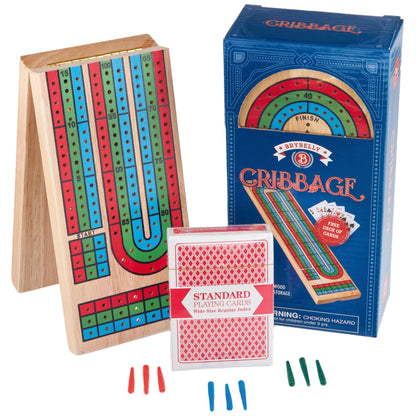Cribbage Board Game | Classic Folding Wooden Set with Cards - Niksstuff
