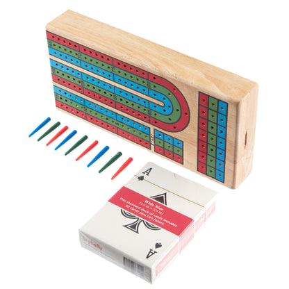 Cribbage Board Game | Classic Folding Wooden Set with Cards - Niksstuff