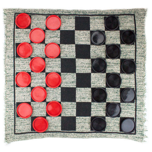 3-in-1 Giant Checkers Rug | Checkers, Tic-Tac-Toe & MEGA Tic-Tac-Toe | 24"+ | Indoor/Outdoor | Chucklebox - Niksstuff