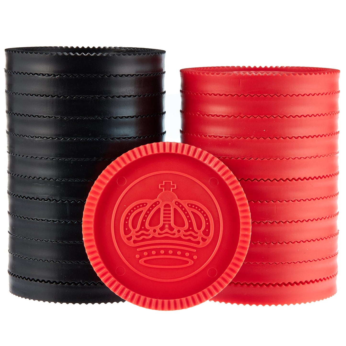 Jumbo Replacement Checkers | 24-Piece Set, Red & Black - Niksstuff