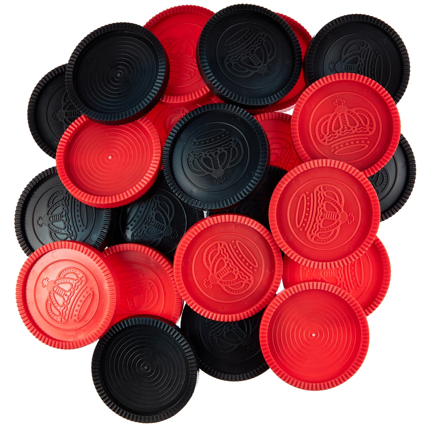Jumbo Replacement Checkers | 24-Piece Set, Red & Black - Niksstuff