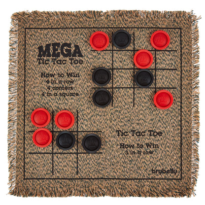 3-in-1 Mini Checkers Rug | Checkers, Tic-Tac-Toe & Mega Tic-Tac-Toe| Chunky Pieces | Chucklebox - Niksstuff