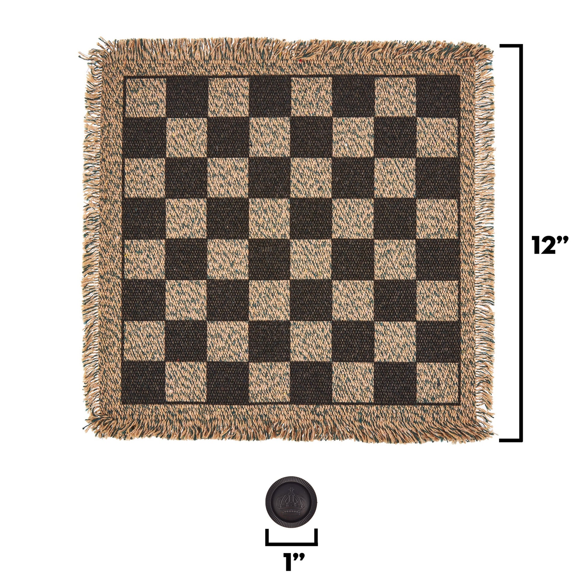 3-in-1 Mini Checkers Rug | Checkers, Tic-Tac-Toe & Mega Tic-Tac-Toe| Chunky Pieces | Chucklebox - Niksstuff