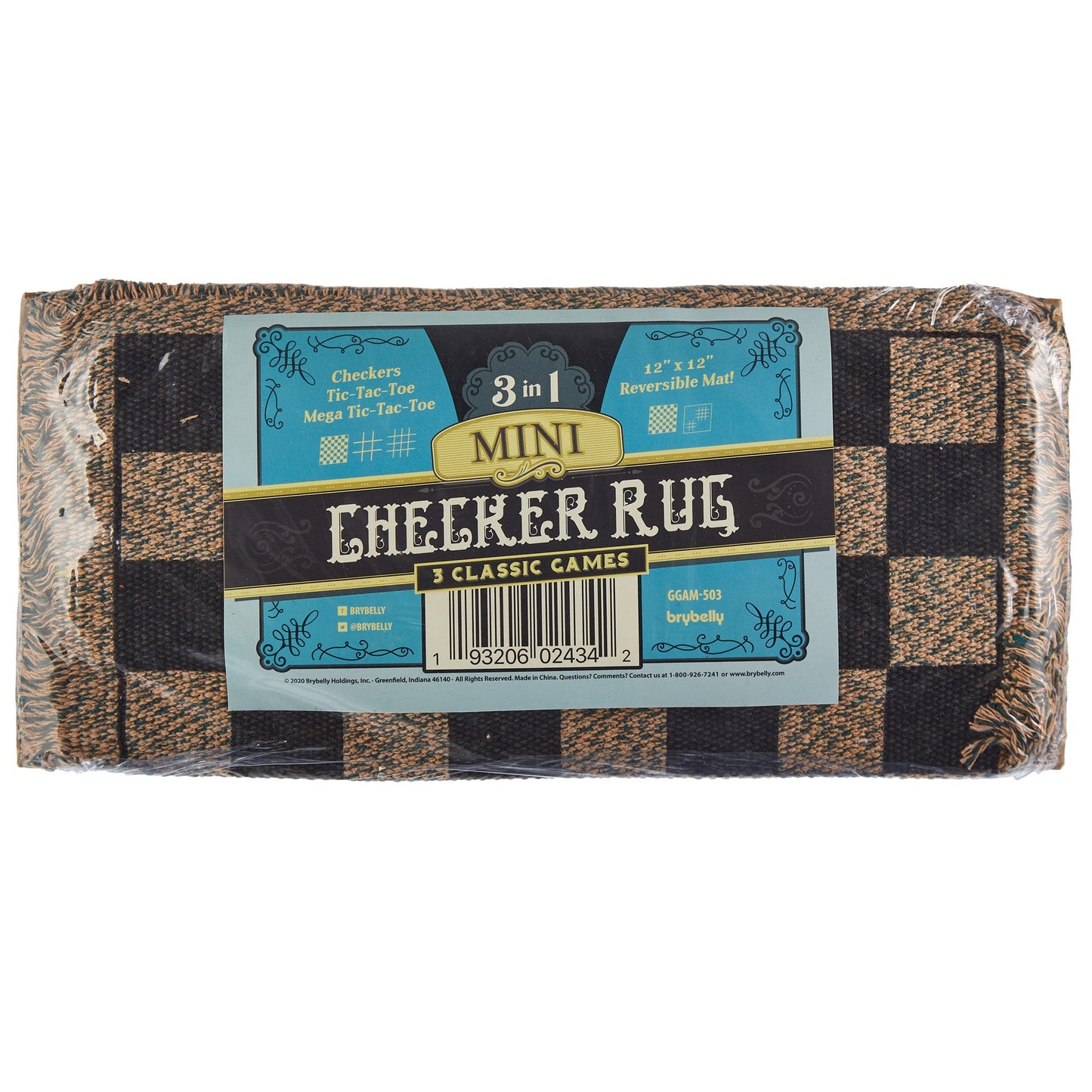 3-in-1 Mini Checkers Rug | Checkers, Tic-Tac-Toe & Mega Tic-Tac-Toe| Chunky Pieces | Chucklebox - Niksstuff