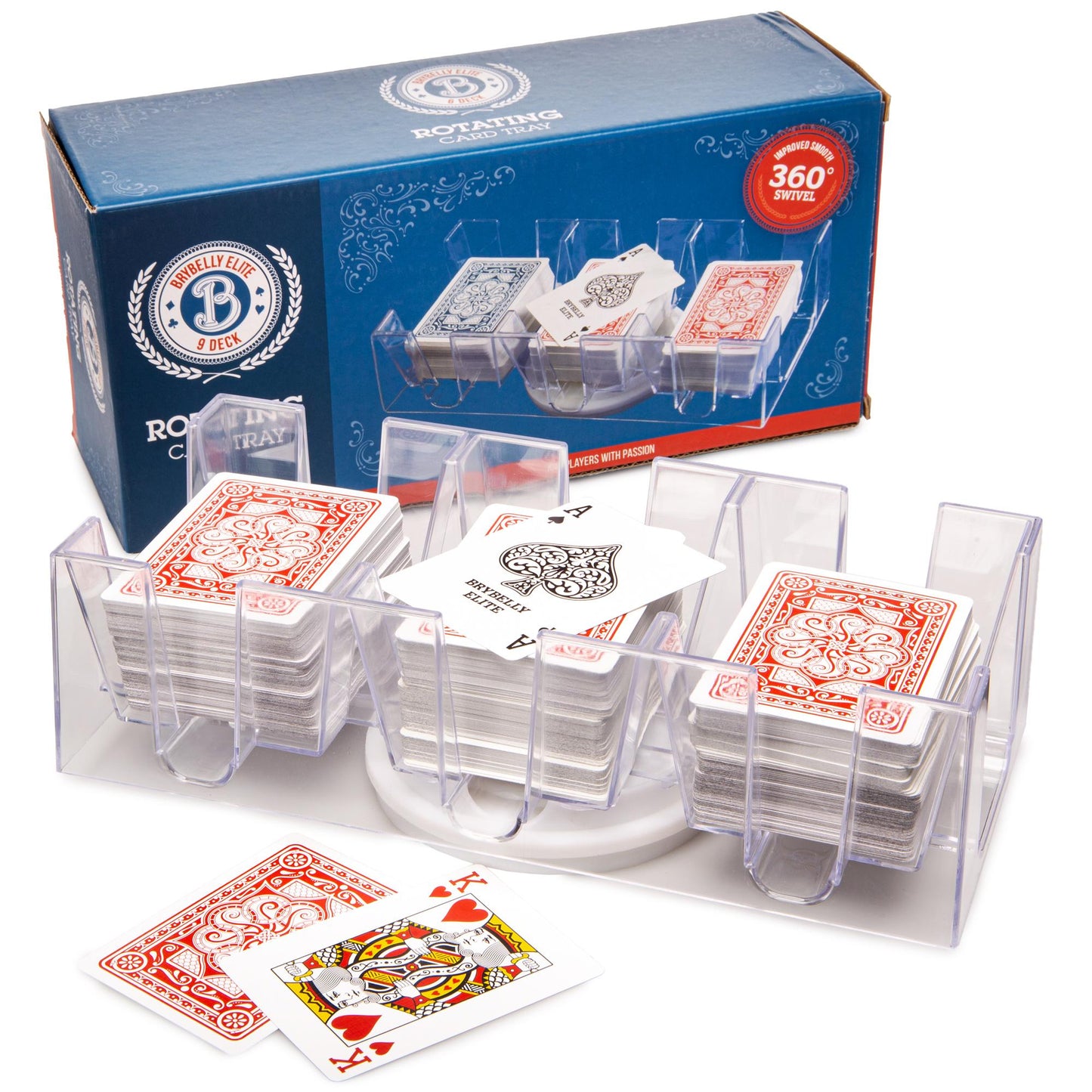Elite Rotating Card Tray | 360° Swivel | Clear Acrylic | Scratch-Resistant | Chucklebox - Niksstuff
