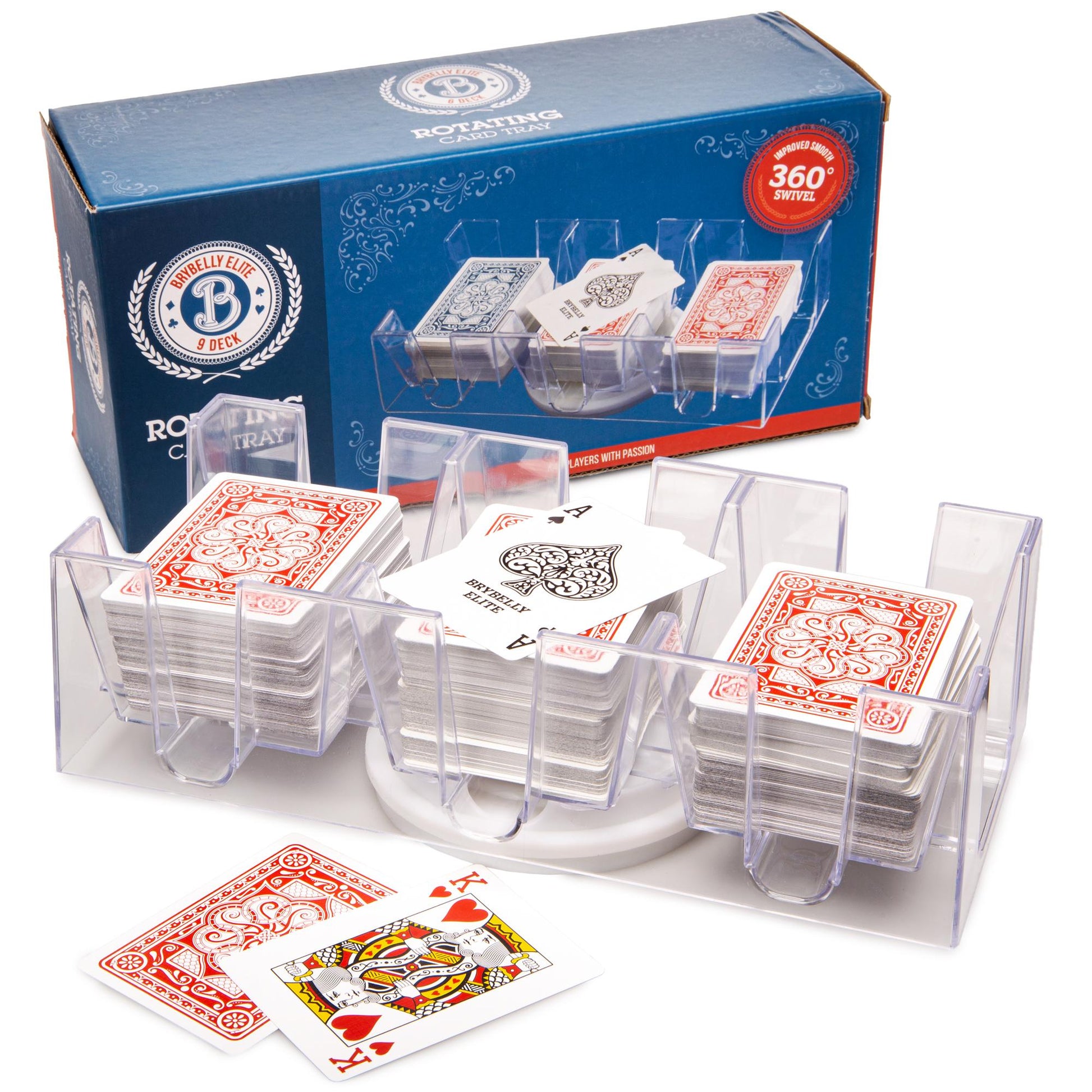 Elite Rotating Card Tray | 360° Swivel | Clear Acrylic | Scratch-Resistant | Chucklebox - Niksstuff