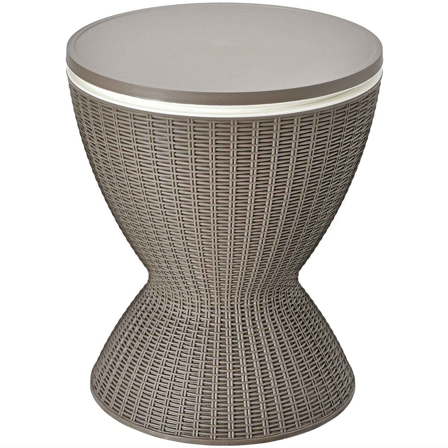 3-in-1 Rattan Cooler Bar Table with Adjustable Ice Bucket | 8 Gallon