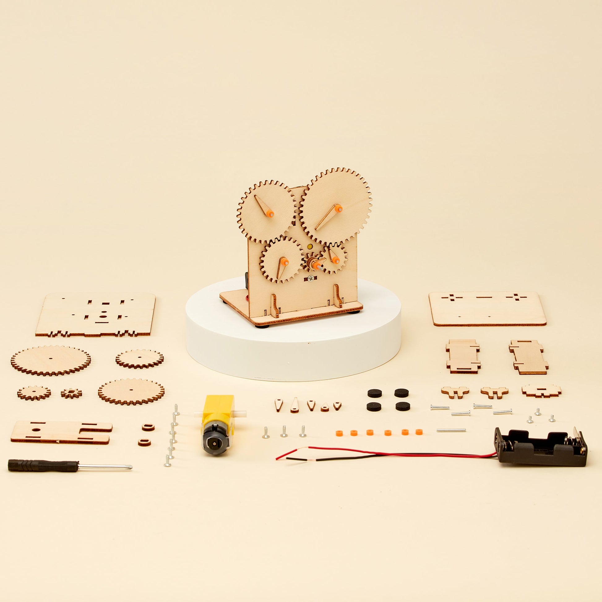 Gear Train DIY Kit | Mechanical Engineering STEM Toy for Kids 8+ - Niksstuff