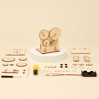 Gear Train DIY Kit | Mechanical Engineering STEM Toy for Kids 8+ - Niksstuff