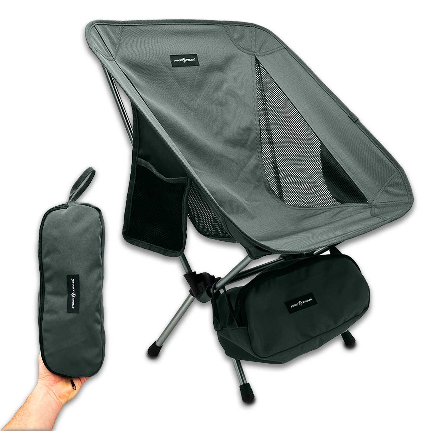 Pike Trail Ultralight Camp Chair | 2.2 lbs | 330 lb Capacity | Carry Bag Included