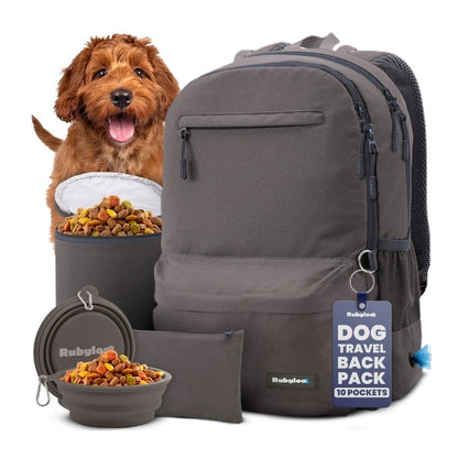 Rubyloo The Original Doggy Bag™ | Dog Supply Backpack | 6-Piece Set | 10 Pockets | 5 Colors