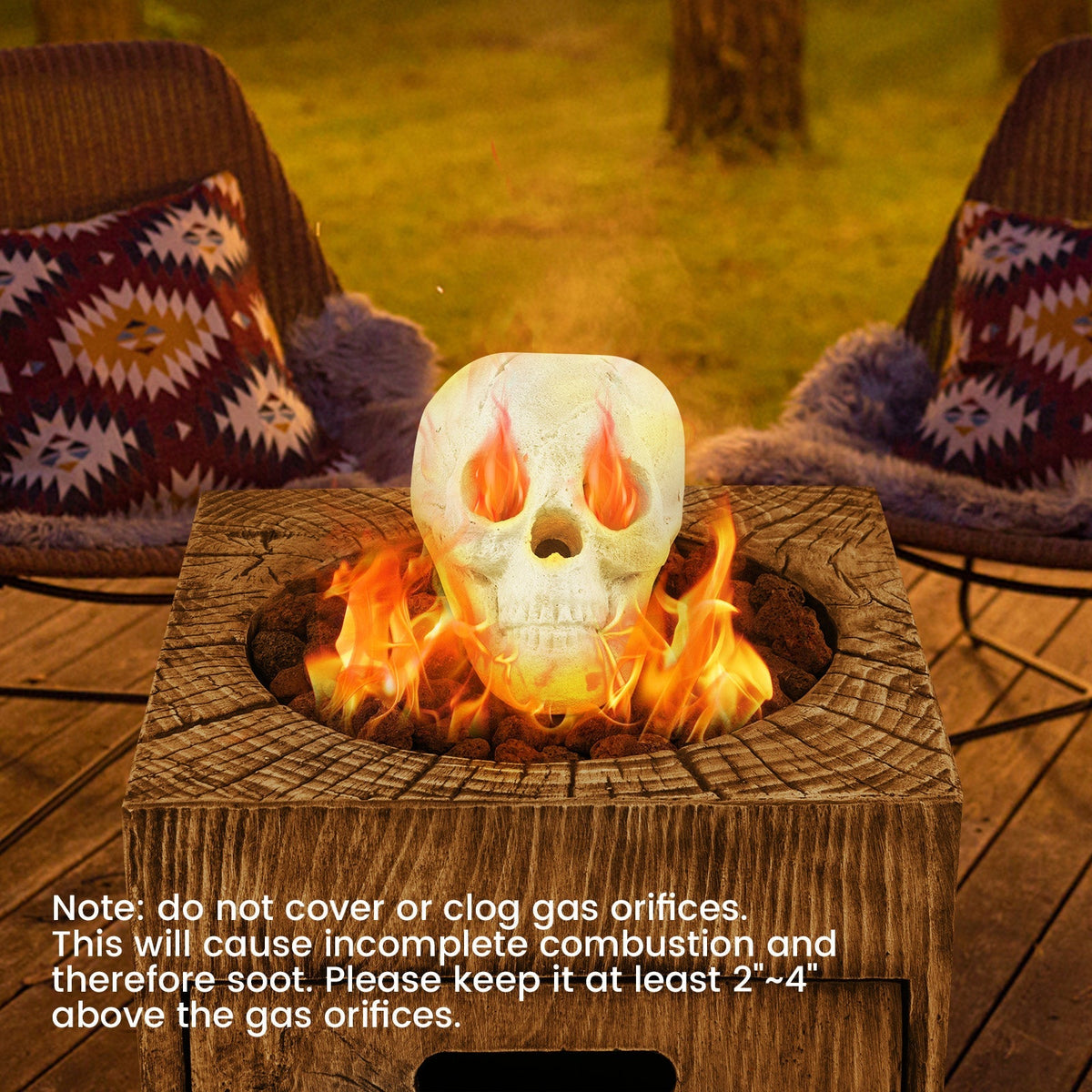 Halloween Fire Pit Skull – Ceramic Fibre Fire Decoration