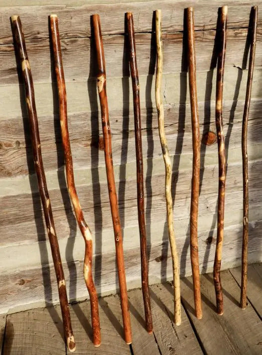 Handmade Ozark Hardwood Hiking Stick | 36”–72” | Oak or Hickory | Made in USA | Parker Homestead