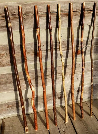 Handmade Ozark Hardwood Hiking Stick | 36”–72” | Oak or Hickory | Made in USA | Parker Homestead