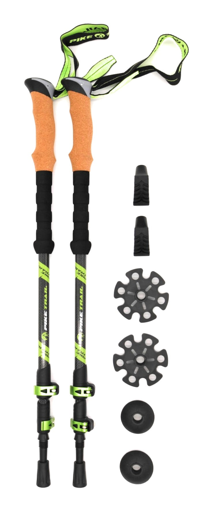 Pike Trail Carbon Fiber Trekking Poles | 7.4 oz | 24–54" Adjustable | Cork + EVA Grip