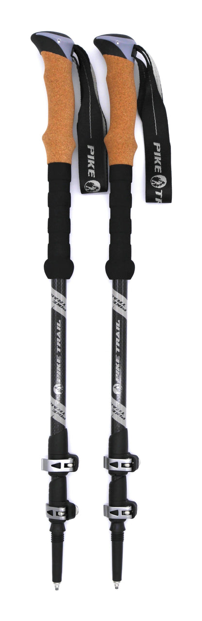 Pike Trail Carbon Fiber Trekking Poles | 7.4 oz | 24–54" Adjustable | Cork + EVA Grip