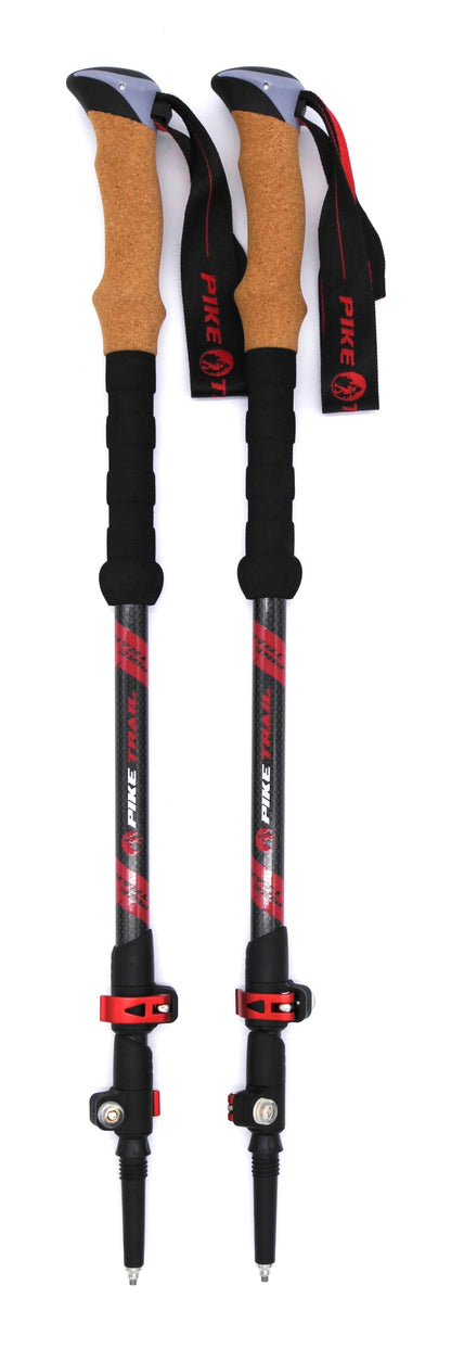 Pike Trail Carbon Fiber Trekking Poles | 7.4 oz | 24–54" Adjustable | Cork + EVA Grip