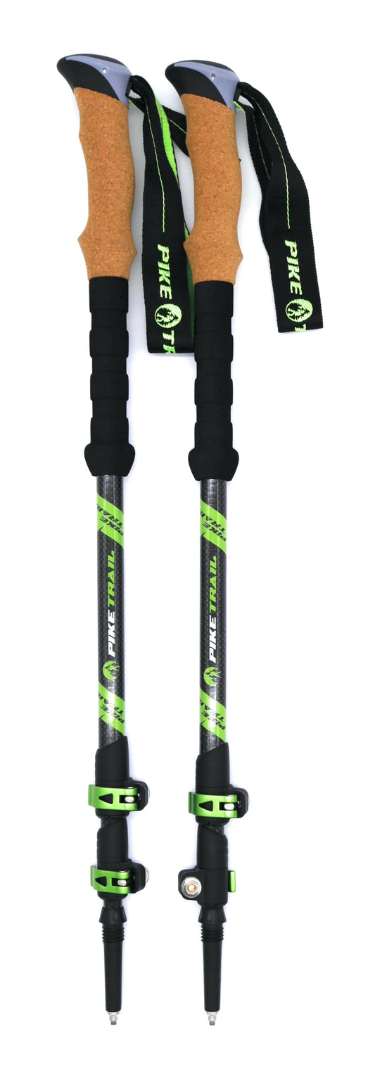 Pike Trail Carbon Fiber Trekking Poles | 7.4 oz | 24–54" Adjustable | Cork + EVA Grip