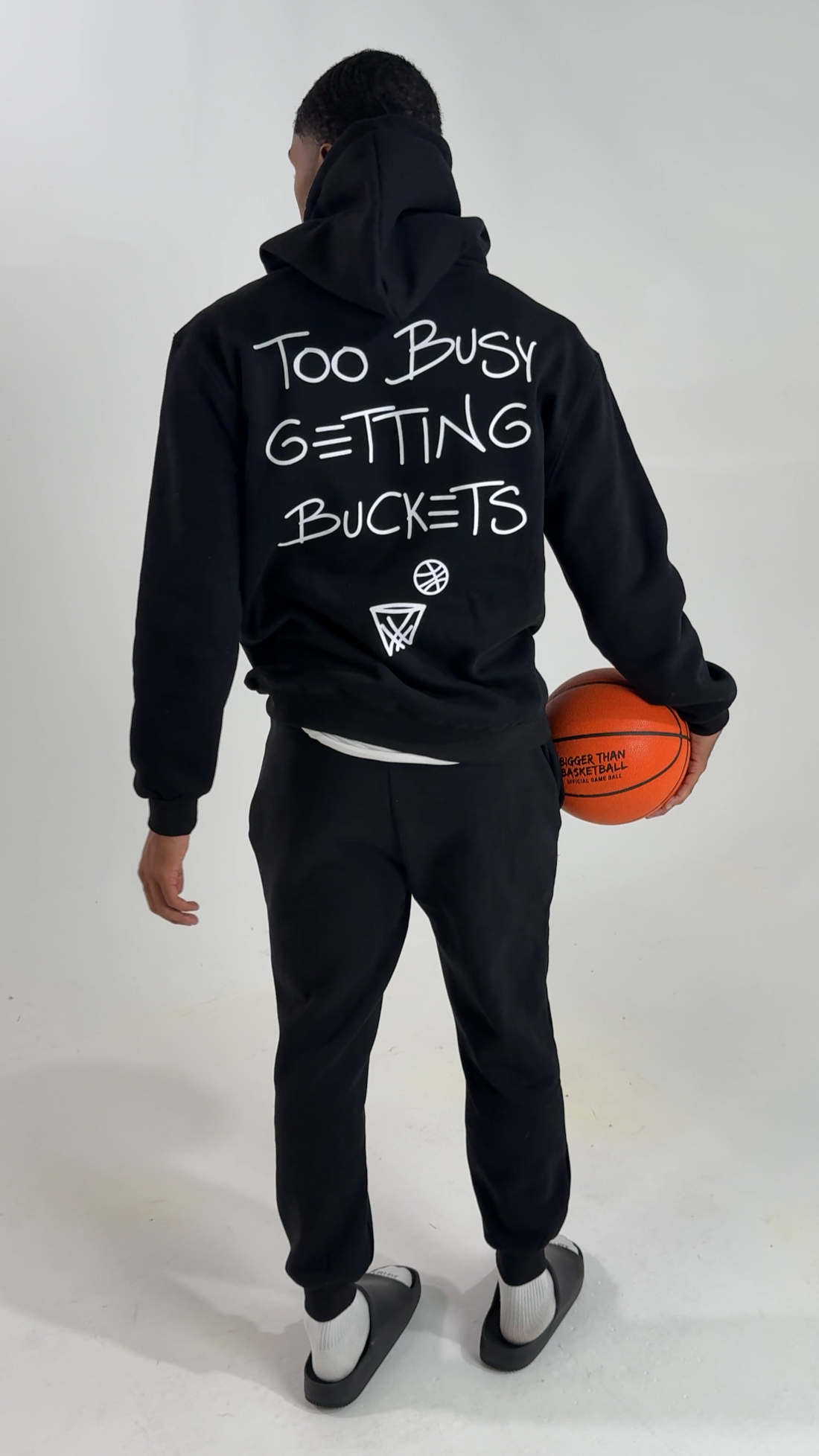 Bigger Than Basketball Too Busy Getting Buckets - Hoodie - Black | Youth & Adult - Niksstuff