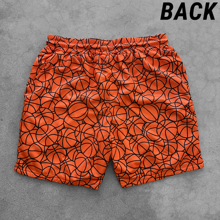 Bigger Than Basketball Pattern Shorts - Orange | Youth & Adult - Niksstuff