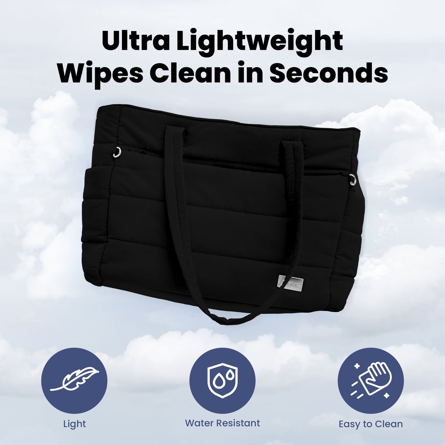 Rubyloo Puffer Dog Travel Bag | Quilted Nylon Tote | 9 Pockets | Bowls & Containers Included | 6 Colors