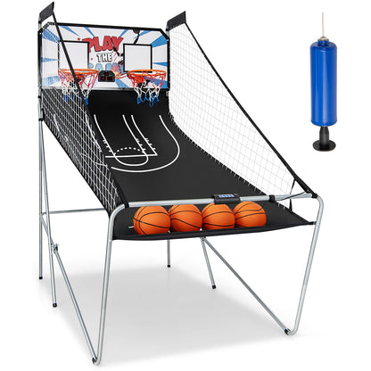 Double-Shot Electronic Basketball Arcade Game | 4 Balls | Dual Scoreboard | Multiple Game Modes | White or Gray