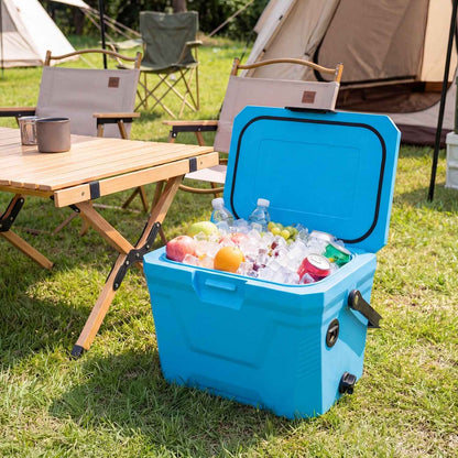 Insulated Portable Hard Shell Cooler with Cup Holders & Bottle Opener