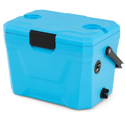 Insulated Portable Hard Shell Cooler with Cup Holders & Bottle Opener